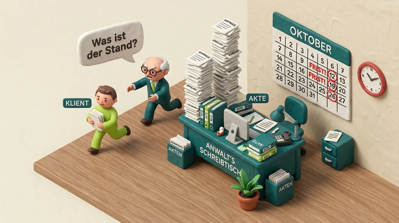 Anwaltskanzlei – manuelle Fristenverwaltung und Mandantenanfragen klassifizieren