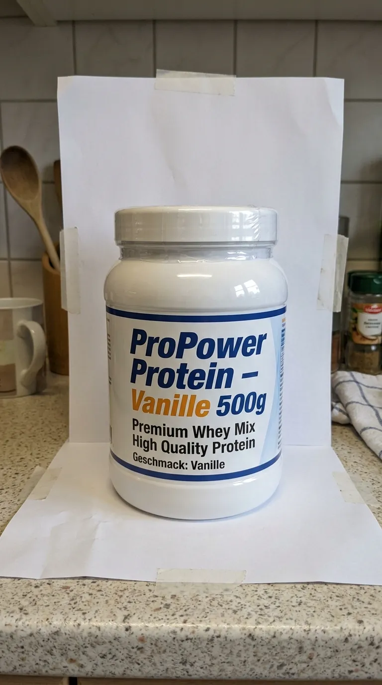 Kundenfoto ProPower Protein Dose – Smartphone-Aufnahme vor der Bearbeitung