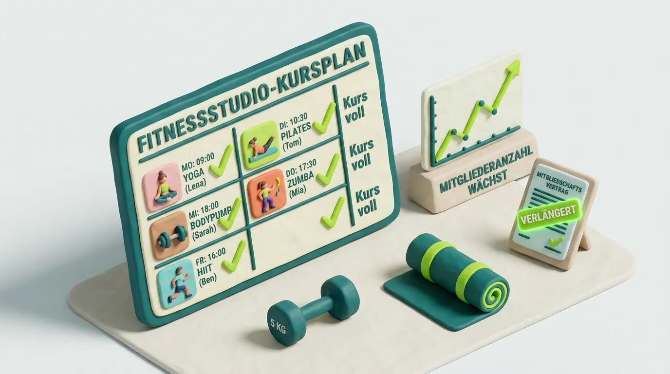 Fitnessstudio nach Automatisierung – volle Kurse, steigende Mitgliederzahlen