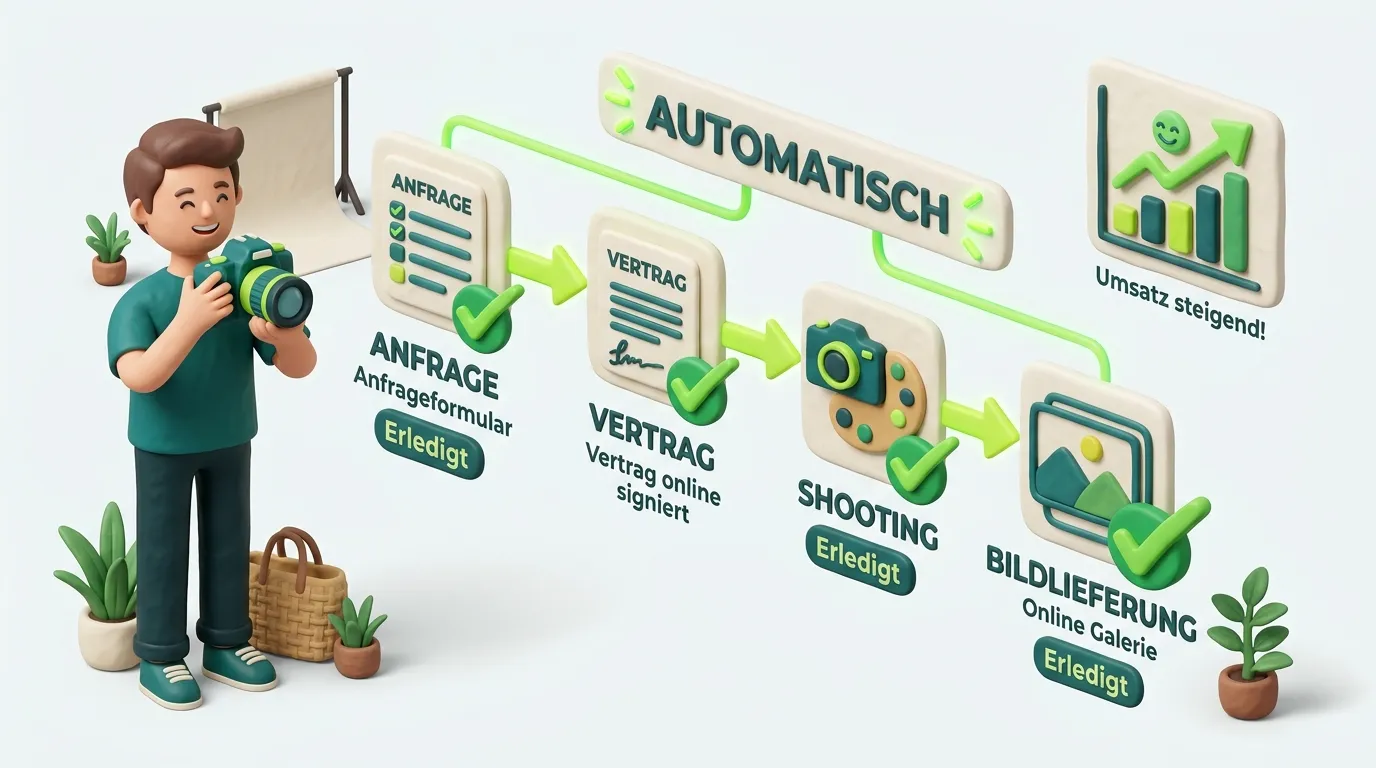 Fotograf nach Automatisierung – konzentriert auf Kreativarbeit statt Verwaltung