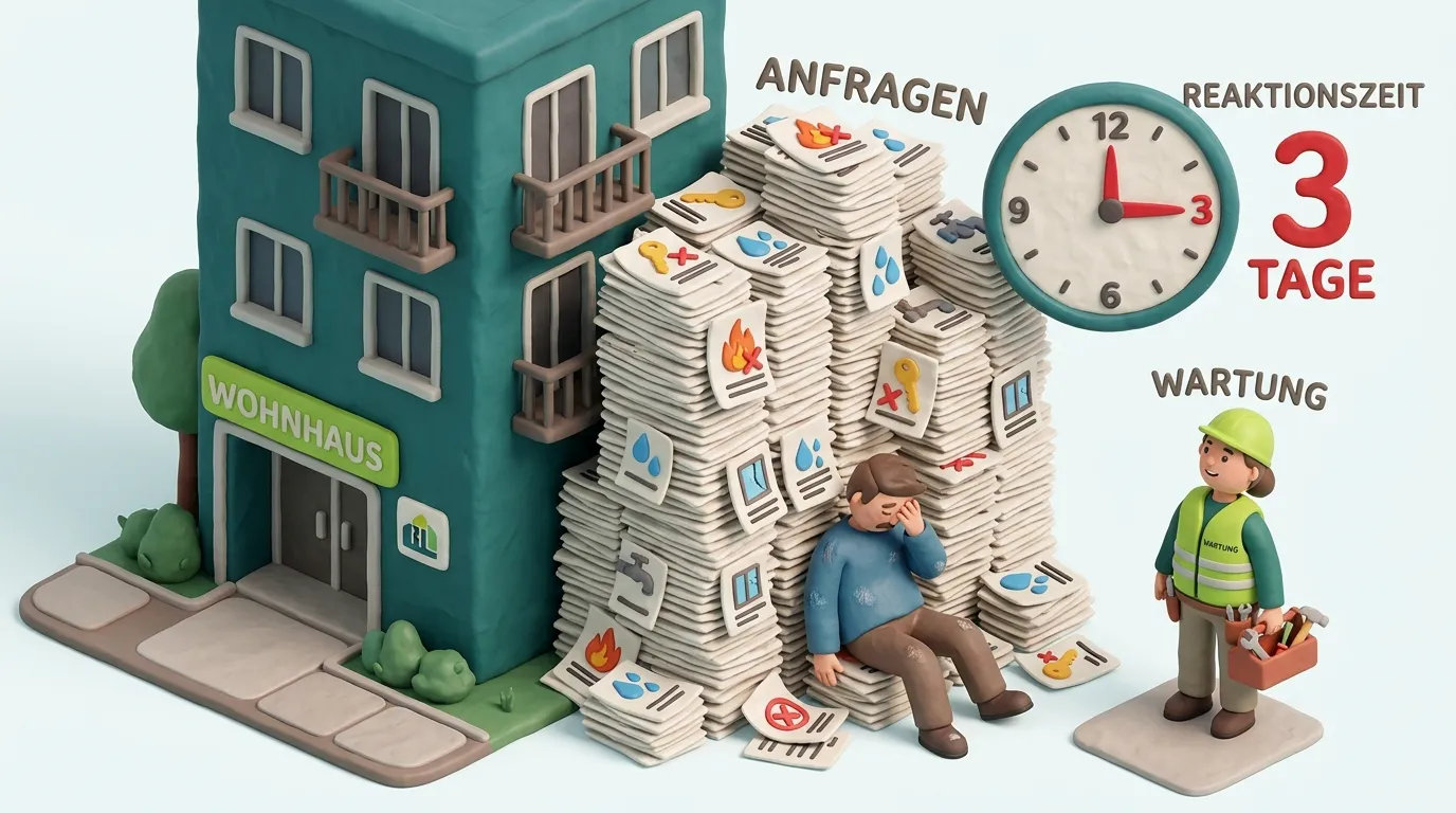 Hausverwaltung – gestapelte Mieteranfragen und manuelle Wartungskoordination