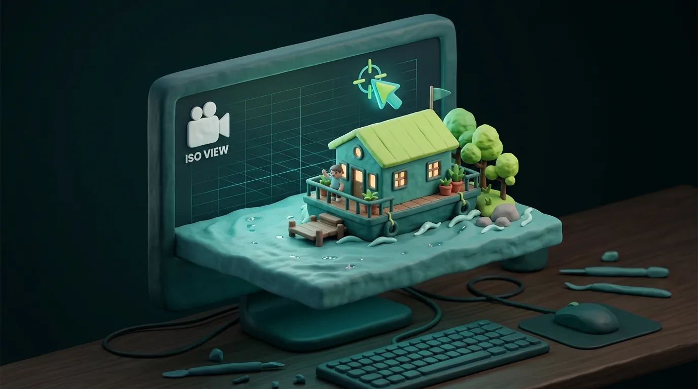 Clay-Illustration: Fotorealistisches 3D-Rendering – Hausboot-Visualisierung aus CAD-Datei – AD-Base Agency