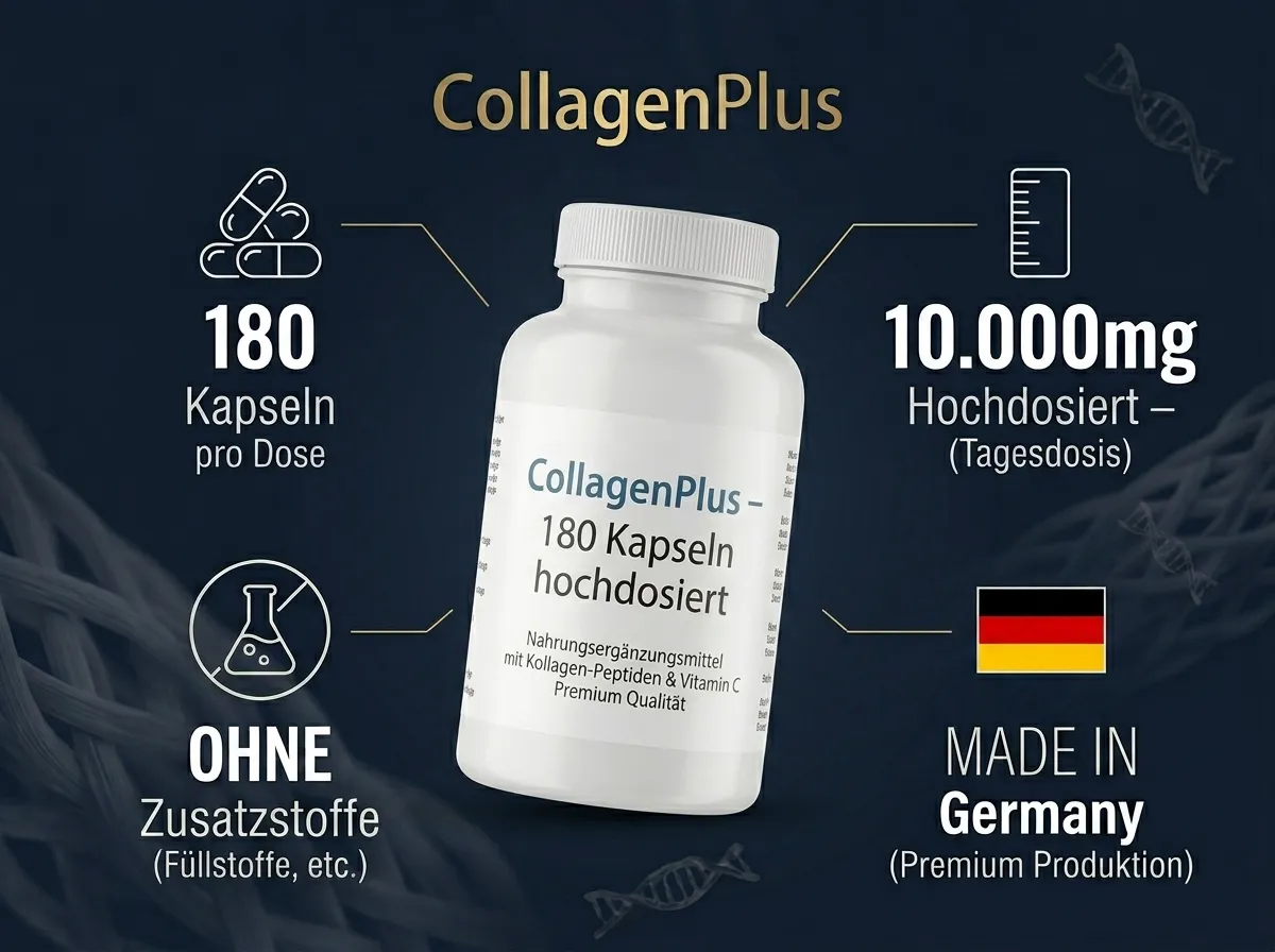 Professionelle Amazon-Infografik CollagenPlus 180 Kapseln – AD-Base Agency