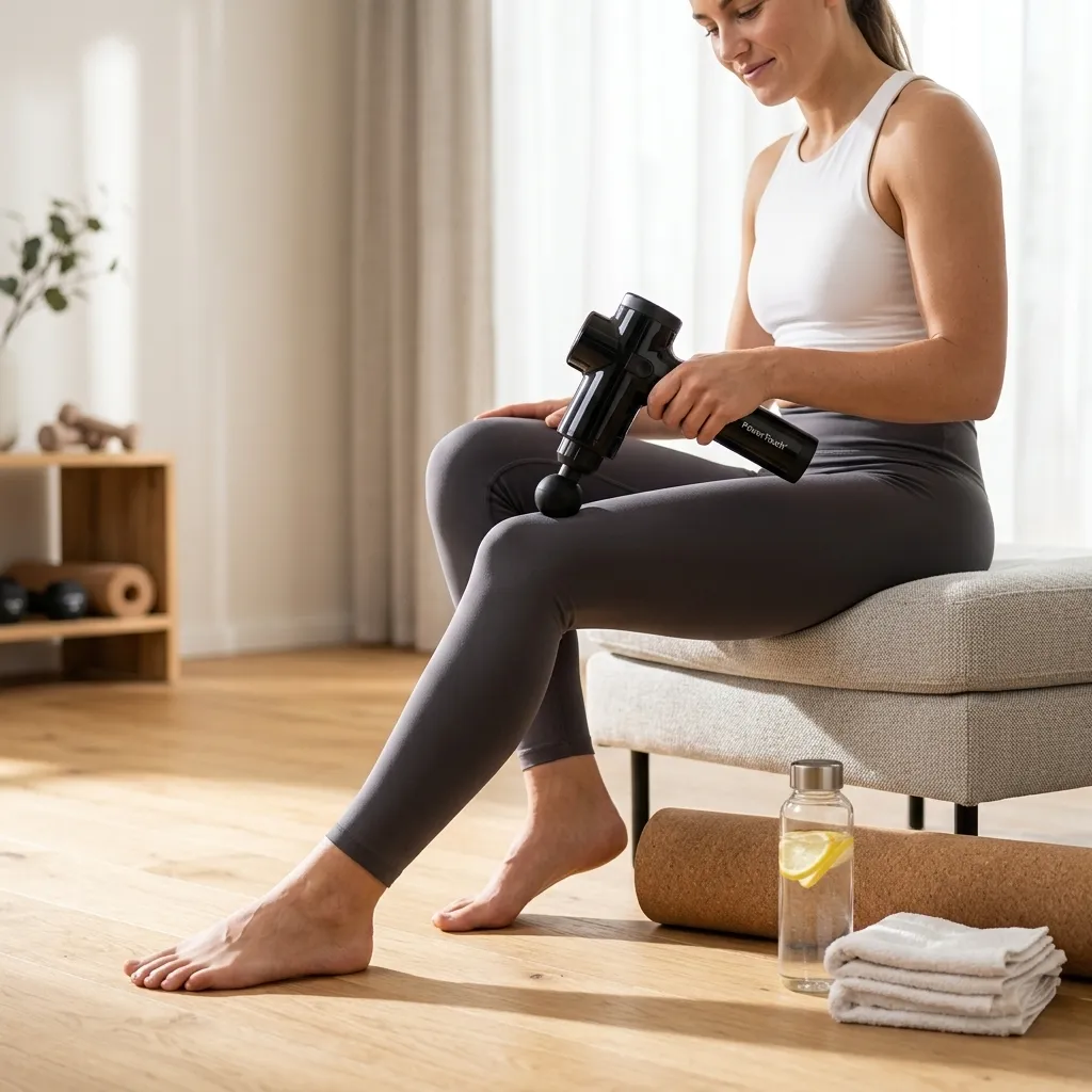 Professionelle Lifestyle-Visualisierung PowerTouch Massagepistole – AD-Base Agency