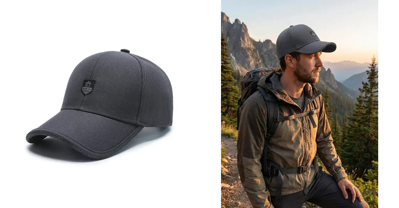 Freisteller und Lifestyle-Produktbild — AD-Base Agency Produktbild Beispiel — Freisteller Cap auf weißem Hintergrund und Lifestyle-Visualisierung Outdoor