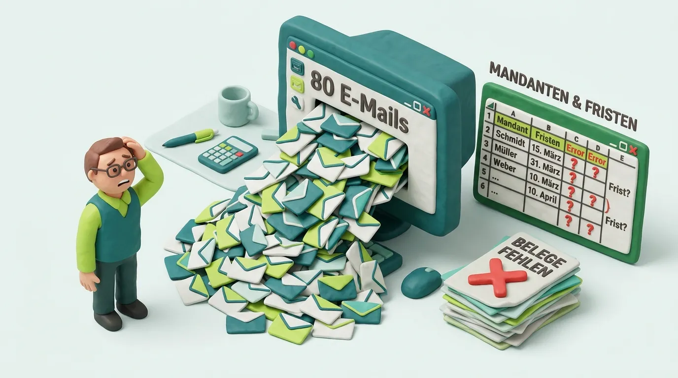 Steuerkanzlei – überfüllter E-Mail-Eingang und manuelle Fristenverwaltung
