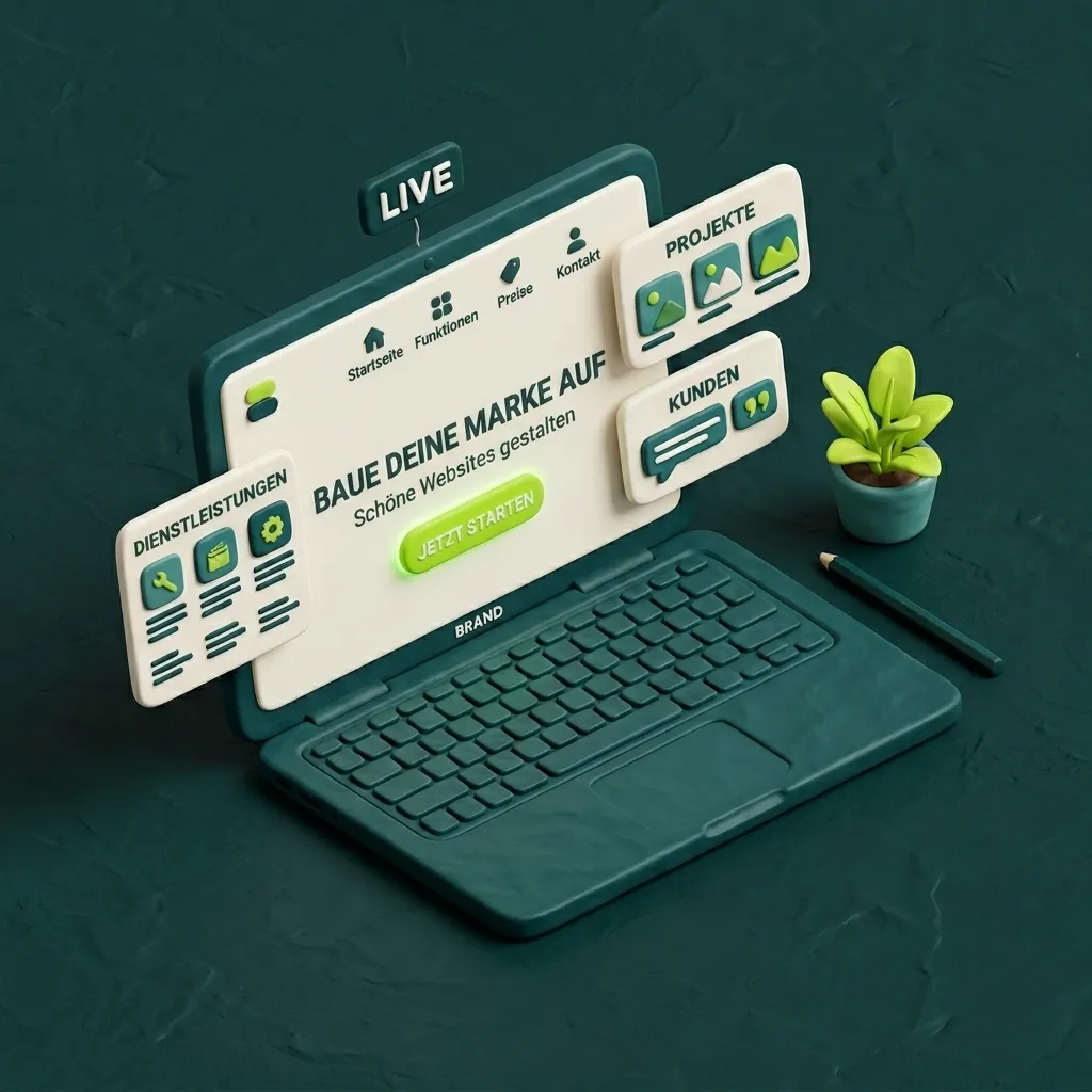 WordPress Website erstellen lassen — individuelle Entwicklung, Clay 3D Illustration