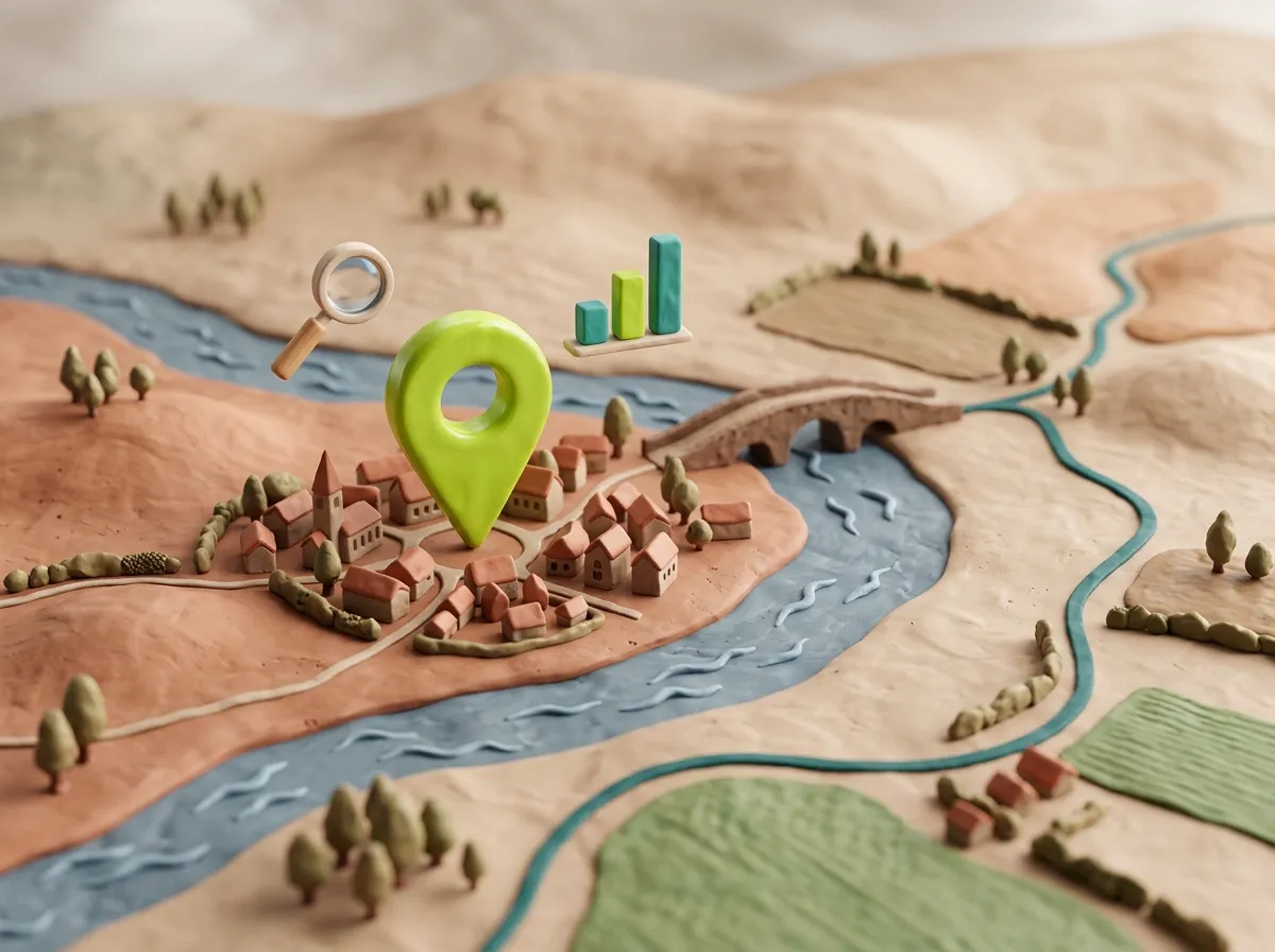 SEO Agentur Frankfurt (Oder): Clay-Karte mit Standort-Pin in Ostbrandenburg